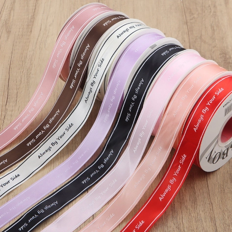 Ruy băng satin in chữ Alway By Your Side bản 2,5cm x 36 yard ảnh 13