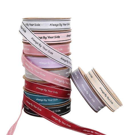 Ruy băng satin in chữ Alway By Your Side bản 2,5cm x 36 yard ảnh 1
