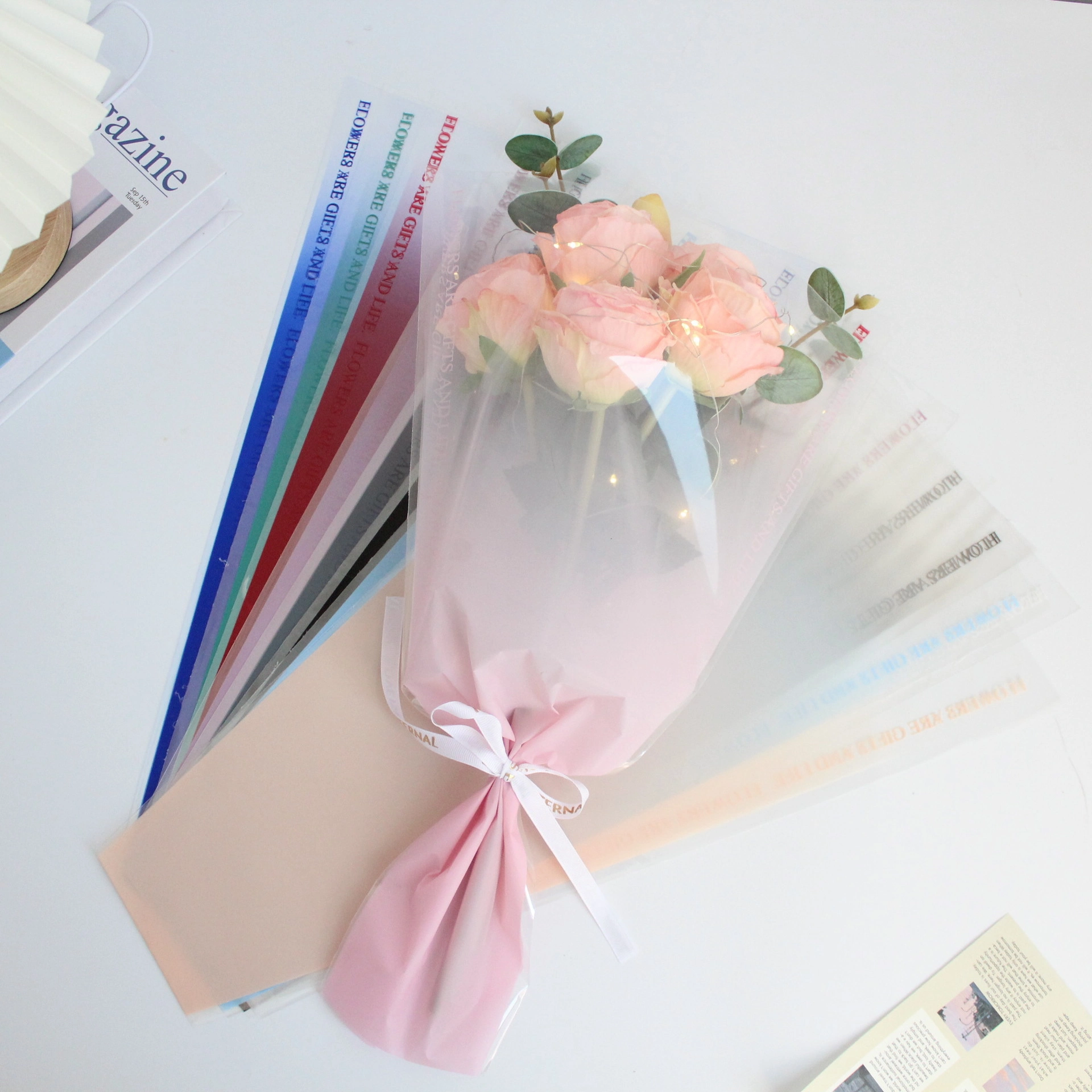 Túi bóng kính gói hoa tươi, hoa sáp trong suốt túi 20,50 chiếc size lớn ảnh 2