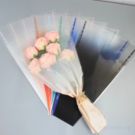 Túi bóng kính gói hoa tươi, hoa sáp trong suốt túi 20,50 chiếc size lớn ảnh 4