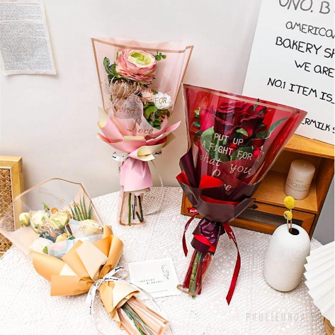 Túi bóng kính gói hoa tươi, hoa sáp trong suốt túi 20,50 chiếc size lớn ảnh 6