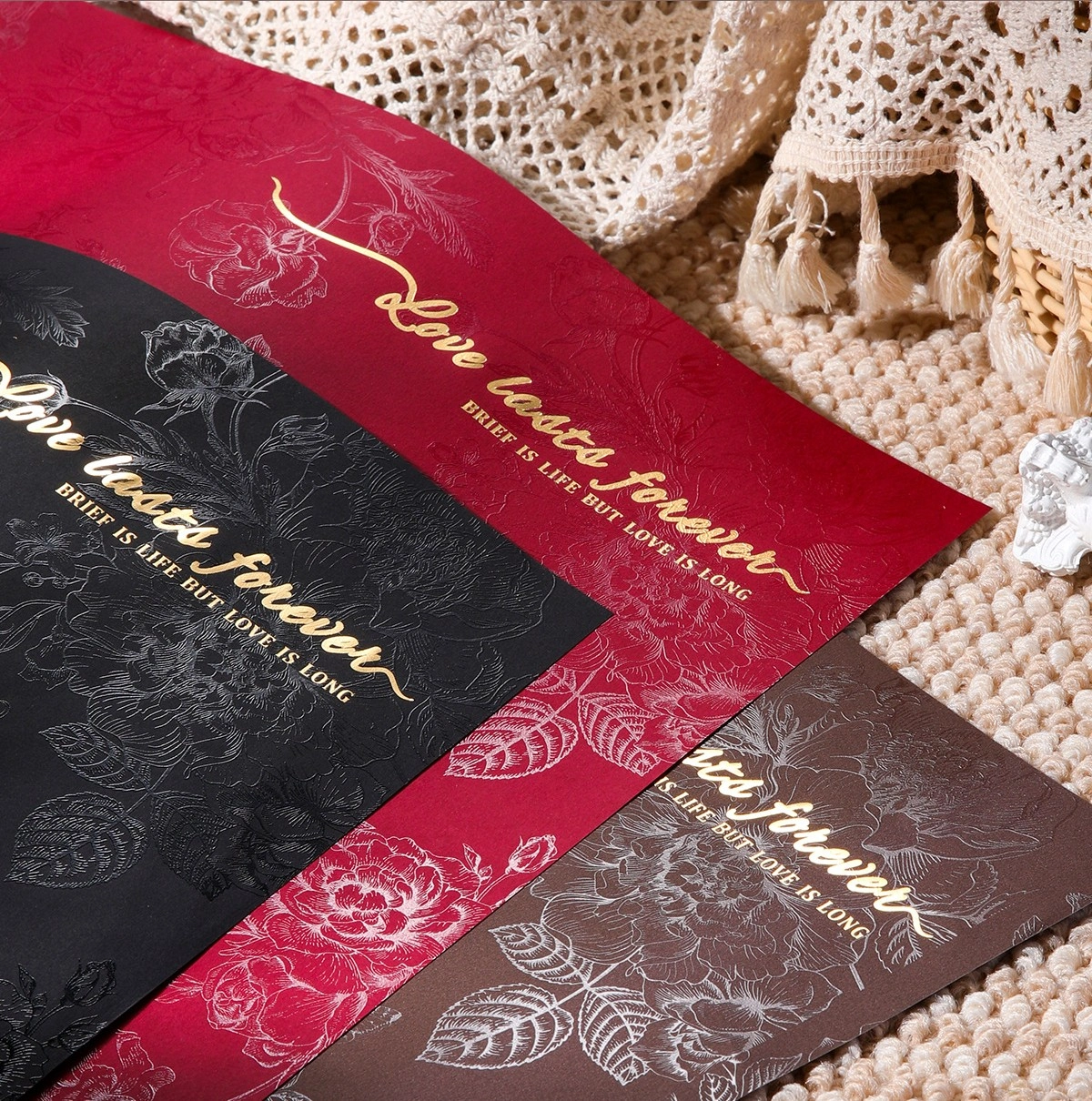 Giấy gói hoa ép kim cứng cáp 150gr túi 10 tờ ảnh 3