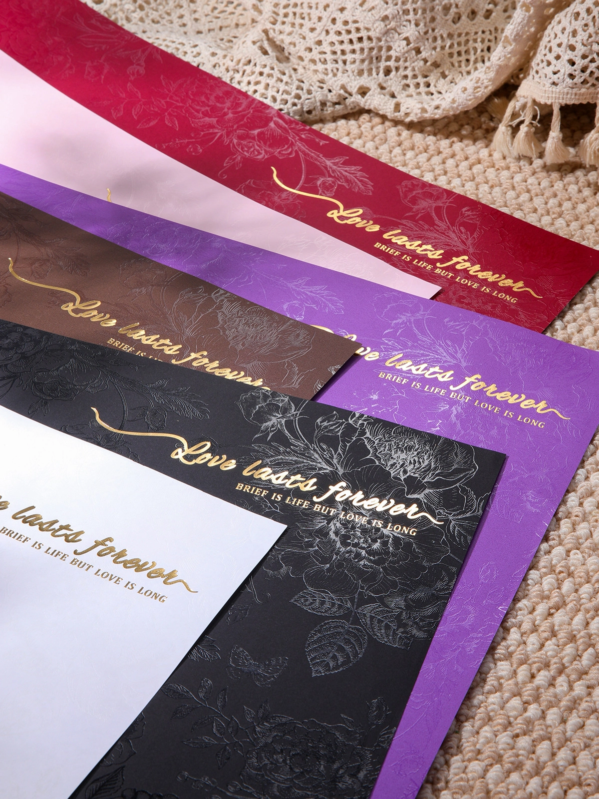 Giấy gói hoa ép kim cứng cáp 150gr túi 10 tờ ảnh 5