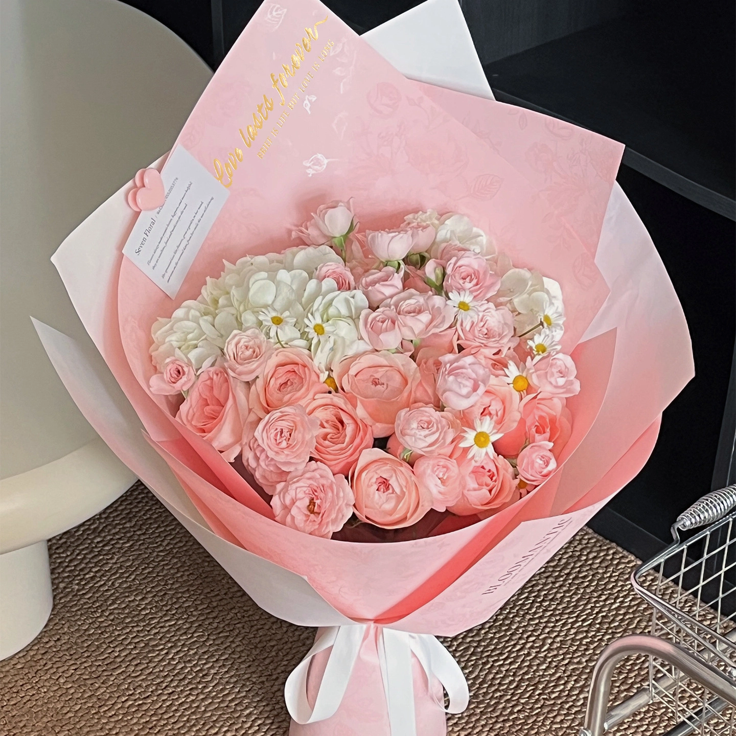 Giấy gói hoa ép kim cứng cáp 150gr túi 10 tờ ảnh 7