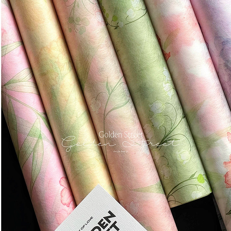 Giấy lụa vân lông không dệt in hoa 50cm x 5 yard ảnh 6