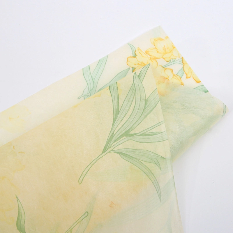 Giấy lụa vân lông không dệt in hoa 50cm x 5 yard ảnh 9