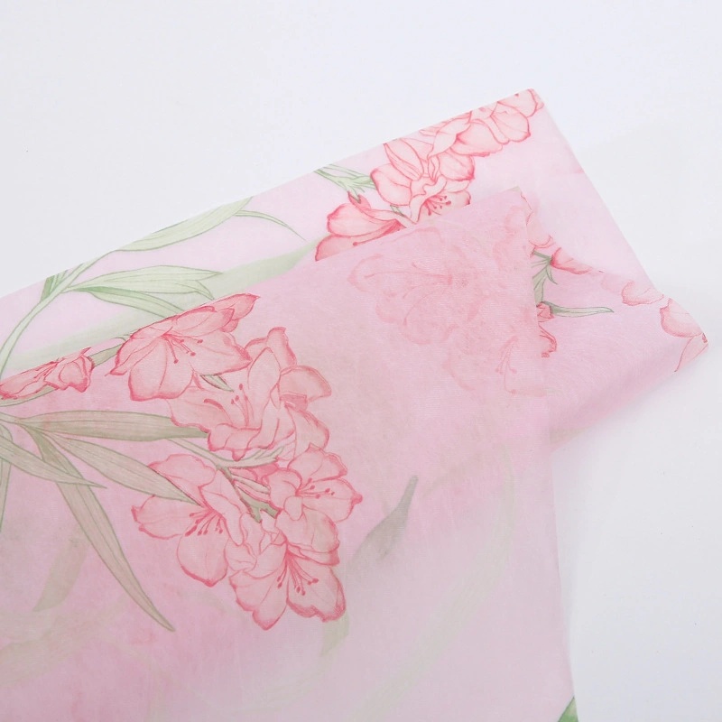 Giấy lụa vân lông không dệt in hoa 50cm x 5 yard ảnh 11