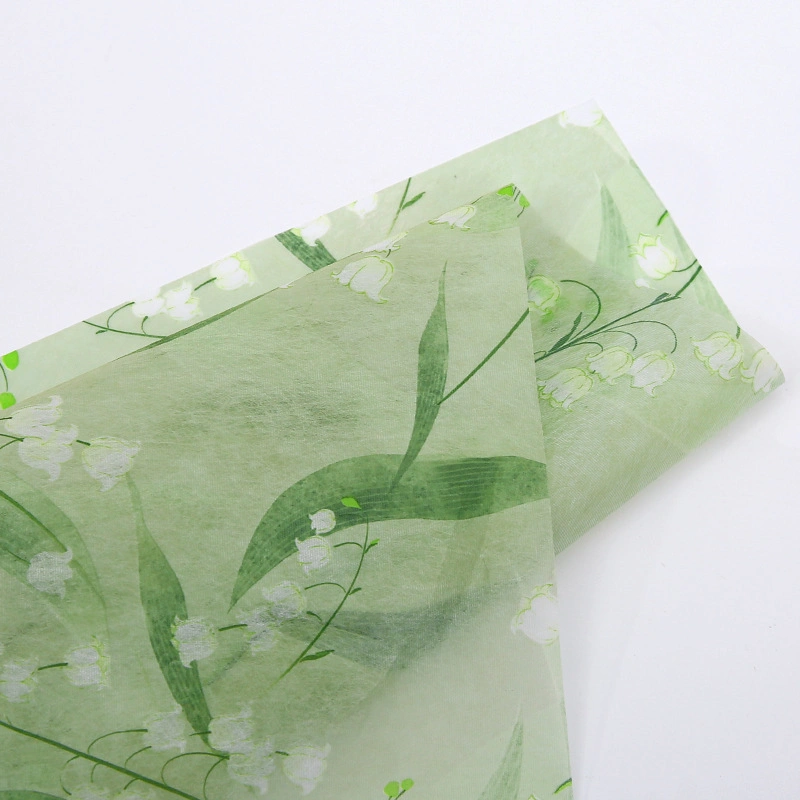 Giấy lụa vân lông không dệt in hoa 50cm x 5 yard ảnh 14