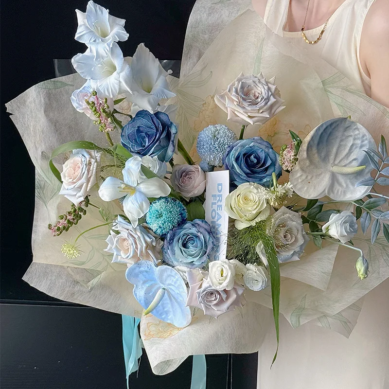 Giấy lụa vân lông không dệt in hoa 50cm x 5 yard ảnh 21