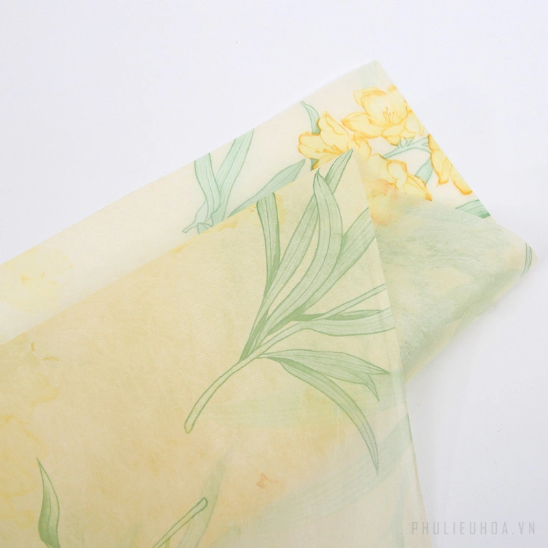 Giấy lụa vân lông không dệt in hoa 50cm x 5 yard ảnh 9