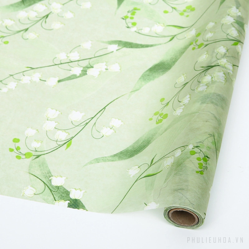 Giấy lụa vân lông không dệt in hoa 50cm x 5 yard ảnh 16