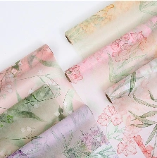 Giấy lụa vân lông không dệt in hoa 50cm x 5 yard ảnh 5