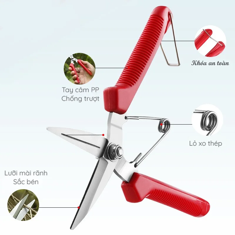 Bộ dụng cụ kéo và kìm cắt cành hoa, sơ chế hoa và làm vườn đa năng  ảnh 2