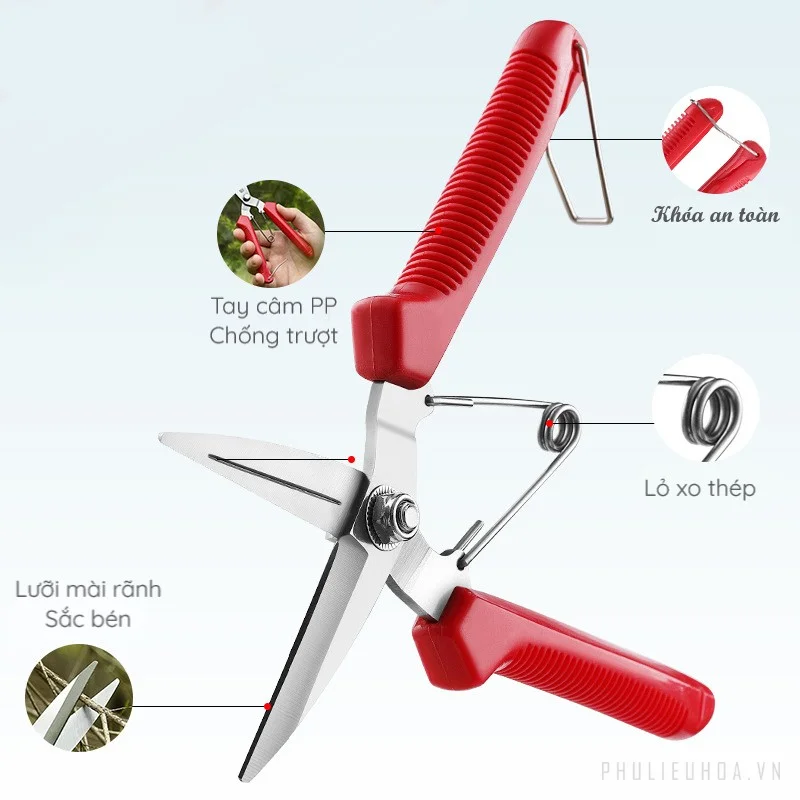 Bộ dụng cụ kéo và kìm cắt cành hoa, sơ chế hoa và làm vườn đa năng  ảnh 2