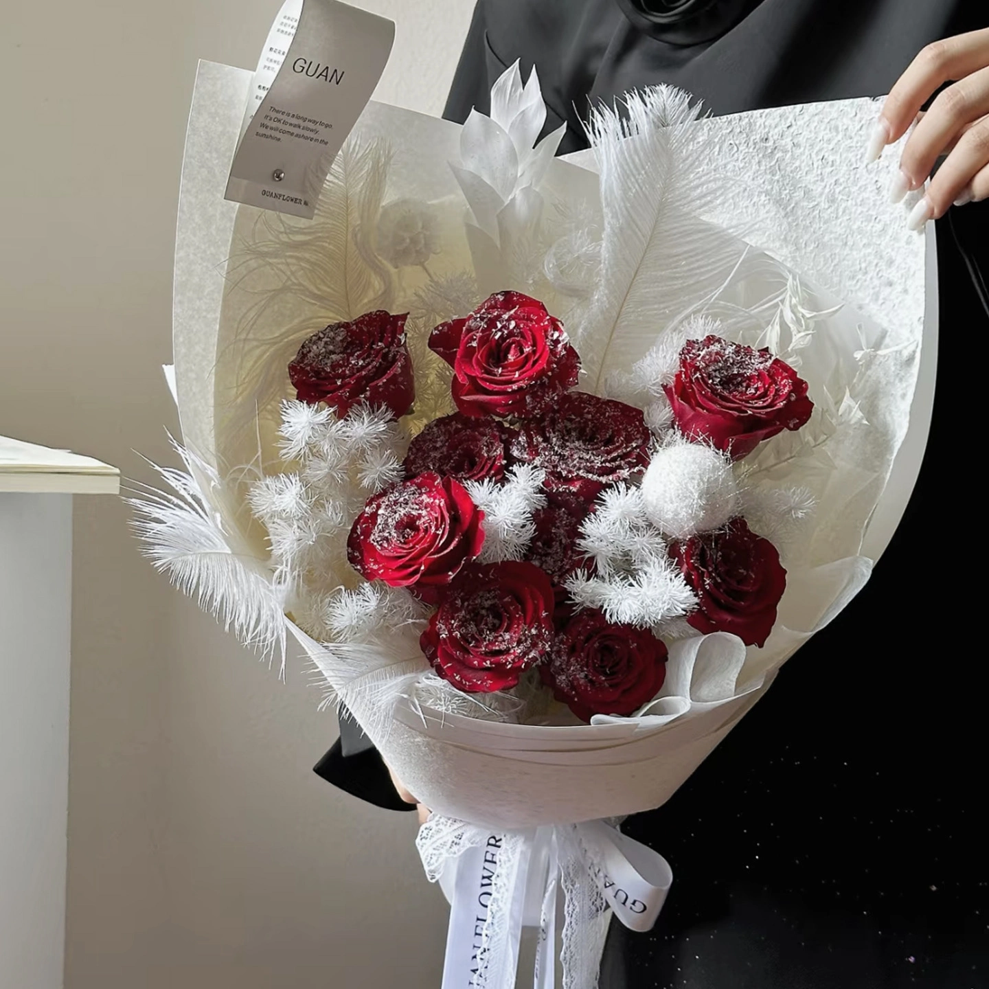 Kim tuyến dạng sợi mảnh trang trí hoa bông hoa hiệu ứng tuyết hũ 10gr ảnh 3