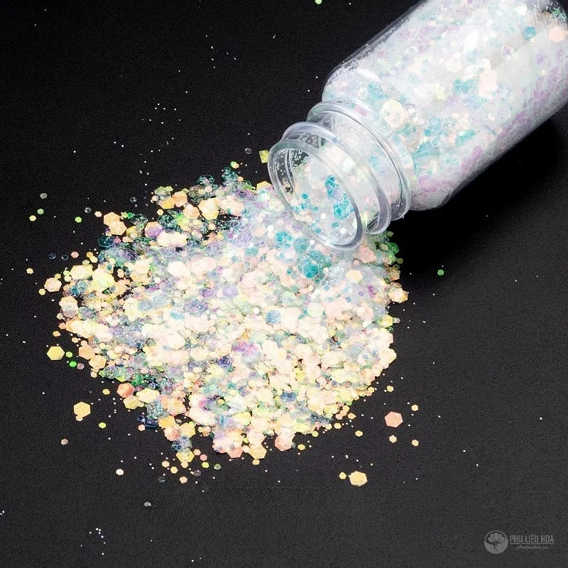 Kim tuyến dạng sợi mảnh trang trí hoa bông hoa hiệu ứng tuyết hũ 10gr ảnh 27