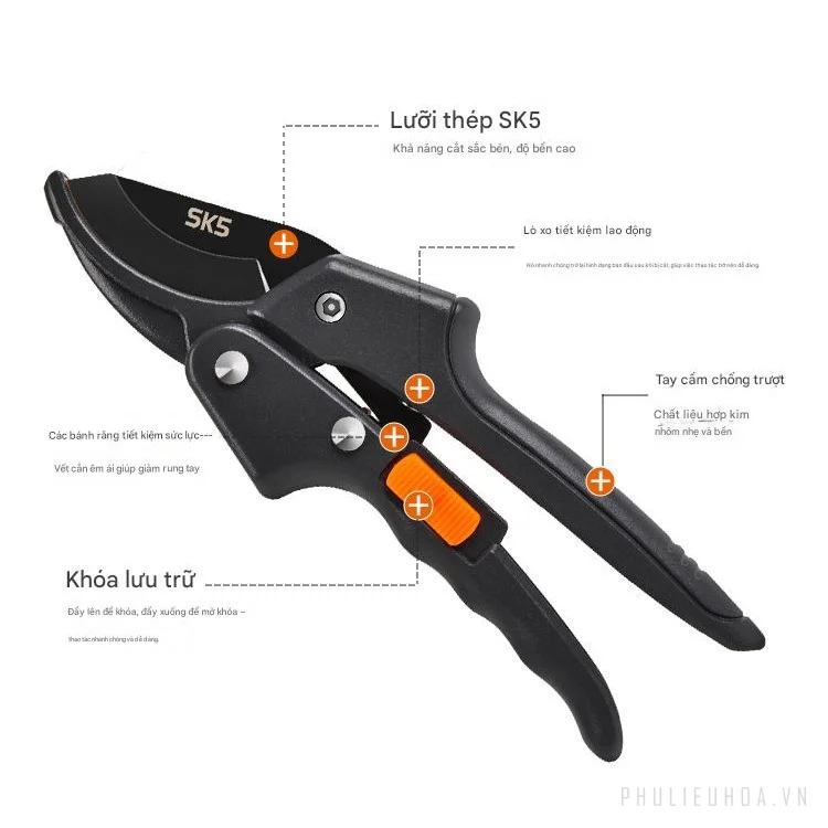 Kìm bấm trợ trực cắt tỉa cành, làm vườn SK-5 
 ảnh 8