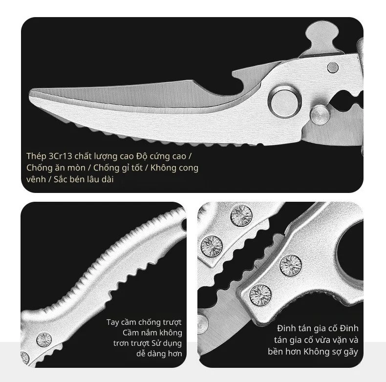 Kéo làm bếp đa năng thép không gỉ Martensitic ảnh 5
