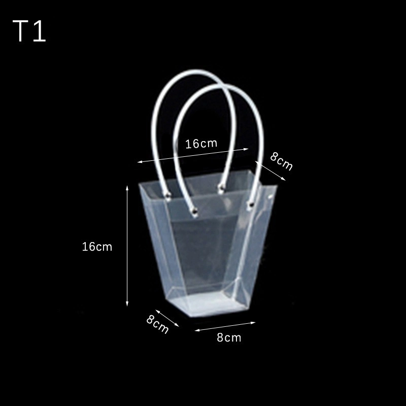 Túi nhựa trong suốt quai ống xách hoa, quà nhiều size (combo 10 túi) ảnh 21