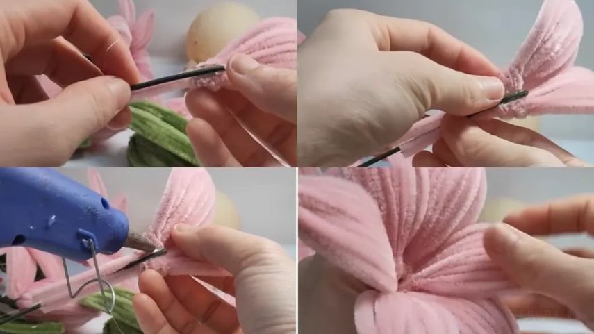 Các bước giúp bạn tạo thành cánh hoa ly