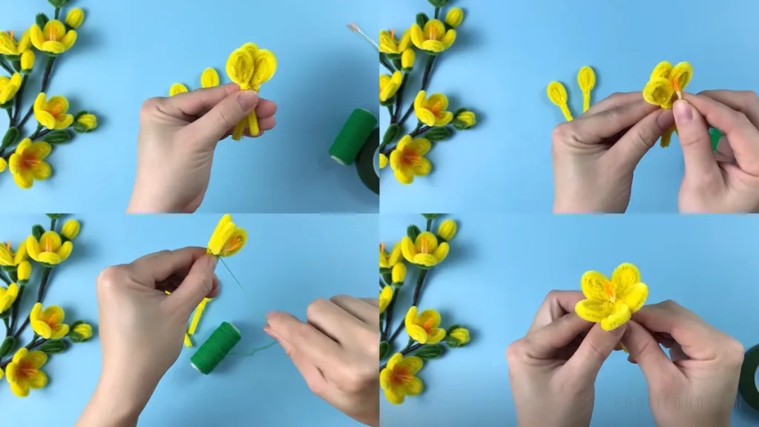 Các bước giúp tạo hình cánh hoa mai