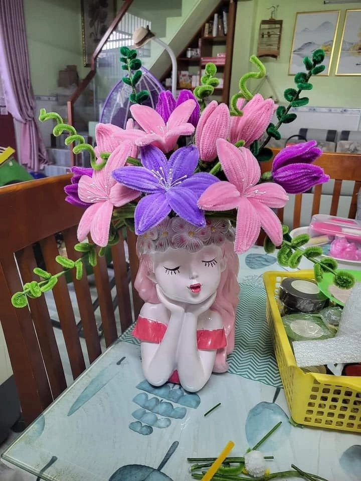 Kẽm nhung làm hoa handmade màu pastel 30cm (có 100 cây) ảnh 3