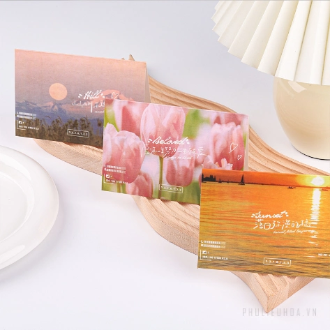 Thiệp hoa gập đôi, để bàn, giỏ hoa, hộp quà ghi lời chúc có tua rua 96 chiếc ảnh 9