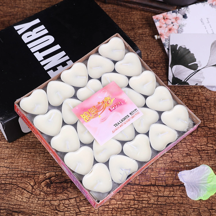 Hộp 50 nến Tealight trang trí hình trái tim không mùi không khói ảnh 7