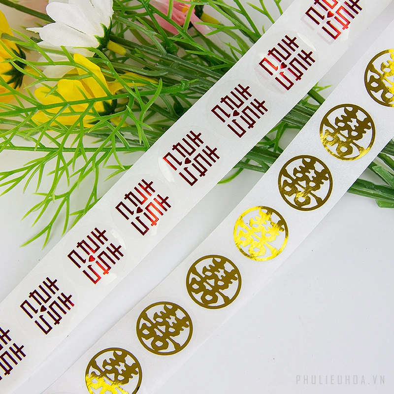 Cuộn 430 sticker dán chữ phúc 2cm