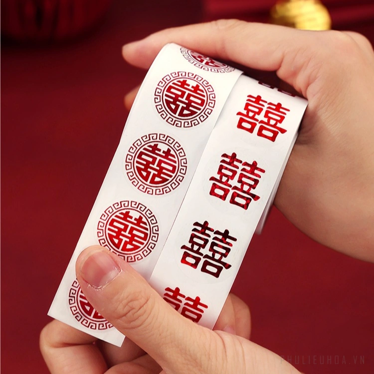 Cuộn 430 sticker dán chữ phúc 2cm