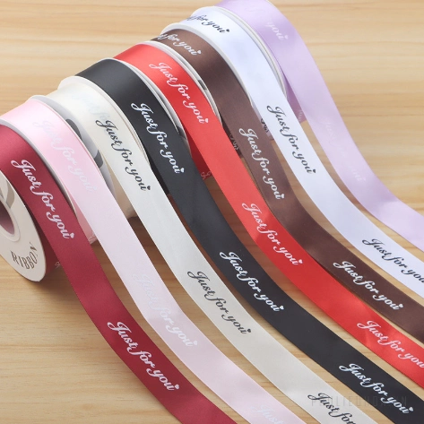 Dây ruy băng lụa satin Just For You in chữ nhiều màu gói hoa buộc quà bản 2.5cm x 30yard ảnh 27