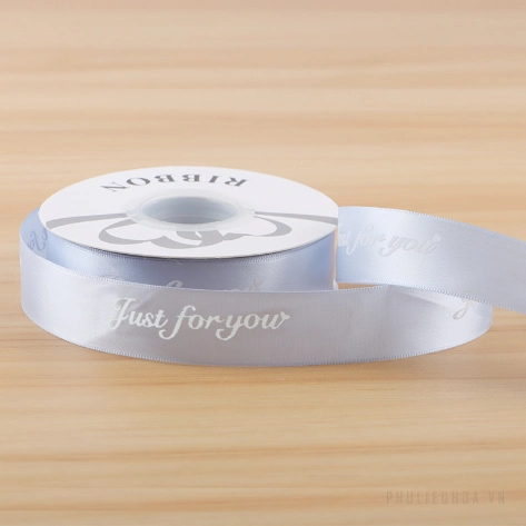 Dây ruy băng lụa satin Just For You in chữ nhiều màu gói hoa buộc quà bản 2.5cm x 30yard ảnh 14