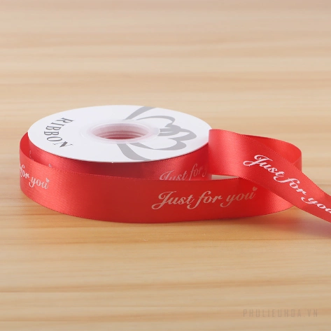 Dây ruy băng lụa satin Just For You in chữ nhiều màu gói hoa buộc quà bản 2.5cm x 30yard ảnh 20
