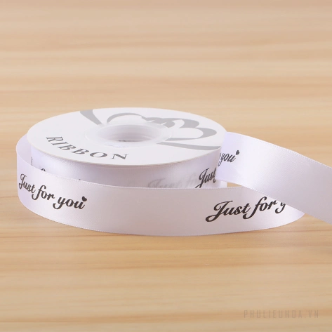 Dây ruy băng lụa satin Just For You in chữ nhiều màu gói hoa buộc quà bản 2.5cm x 30yard ảnh 26
