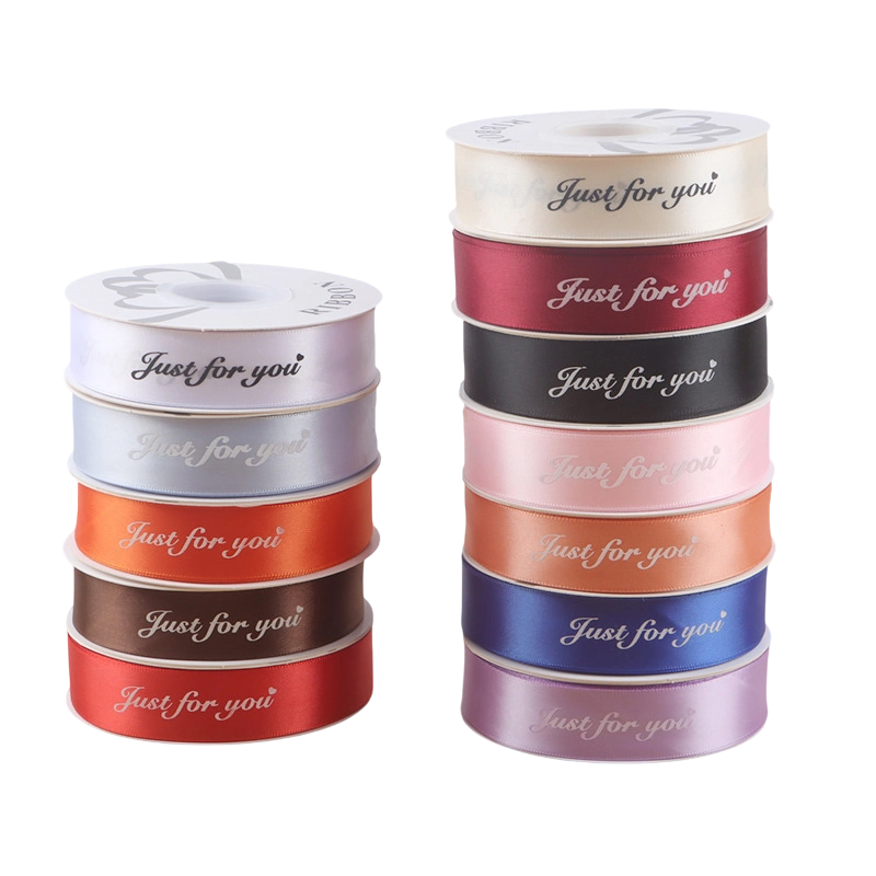 Dây ruy băng lụa satin Just For You in chữ nhiều màu gói hoa buộc quà bản 2.5cm x 30yard ảnh 1