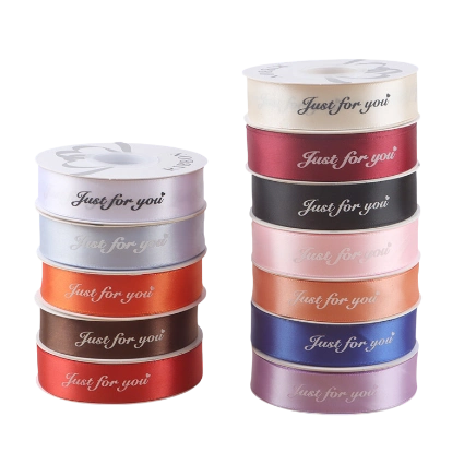 Ảnh sản phẩm Dây ruy băng lụa satin Just For You in chữ nhiều màu gói hoa buộc quà bản 2.5cm x 30yard 1