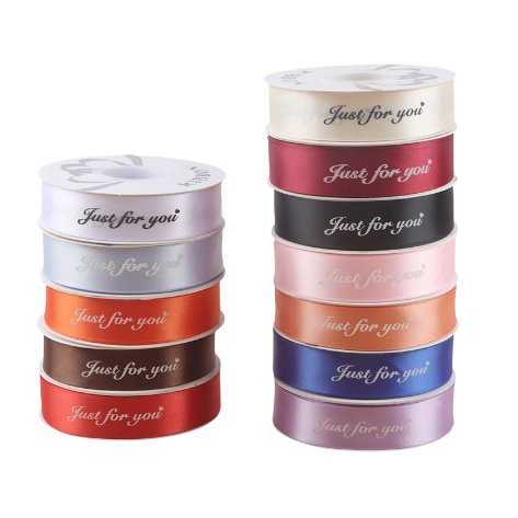 Dây ruy băng lụa satin Just For You in chữ nhiều màu gói hoa buộc quà bản 2.5cm x 30yard ảnh 1