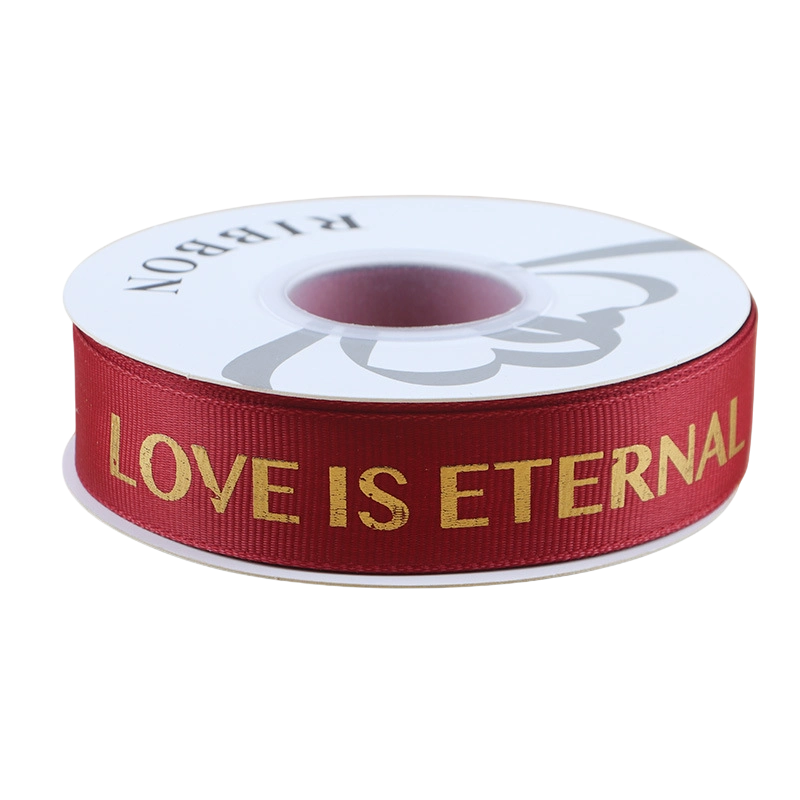 Dây ruy băng gân in chữ đồng Love Is Eternal bản 2.5cm x 30yard nhiều màu ảnh 16