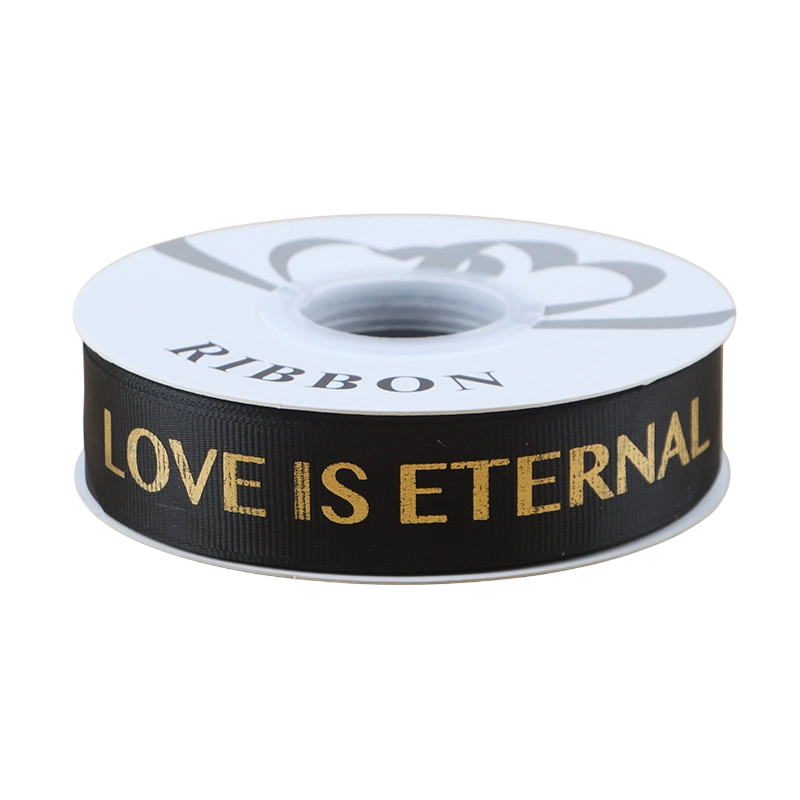 Dây ruy băng gân in chữ đồng Love Is Eternal bản 2.5cm x 30yard nhiều màu ảnh 20