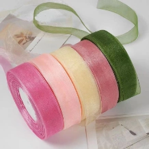 Ảnh sản phẩm Cuộn ruy băng voan trong suốt bản 2.5cm x 45m làm nơ handmade, trang trí hộp quà  1