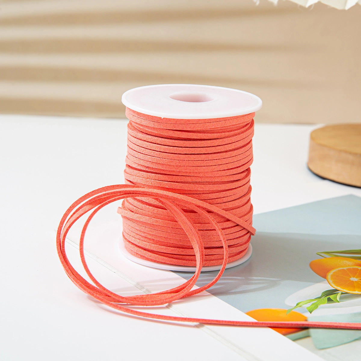 Cuộn dây nhung da lộn trang trí hoa buộc hộp quà, làm nơ, làm đồ handmade ảnh 24