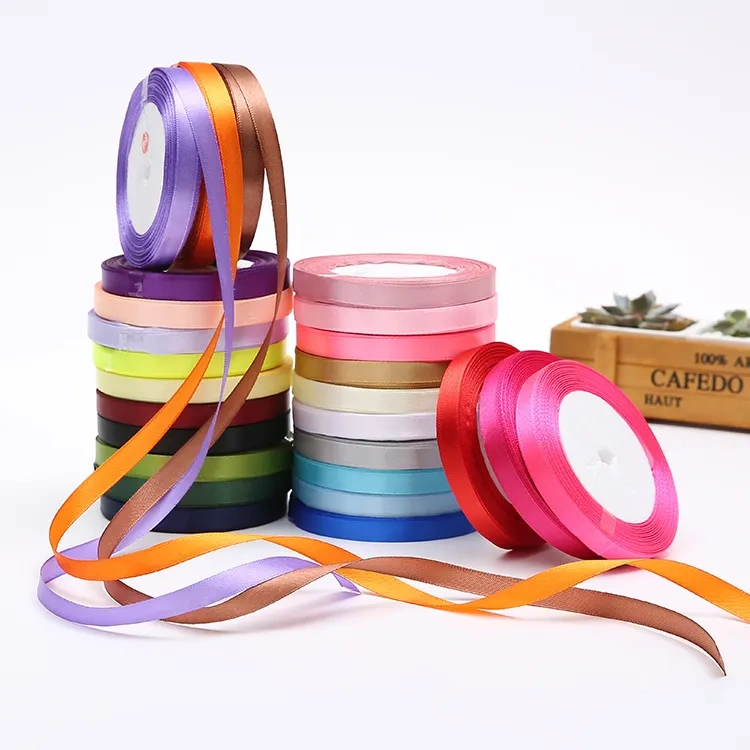 Ruy băng lụa Satin lõi xốp 1cm x 22m x (5 cuộn) ảnh 4