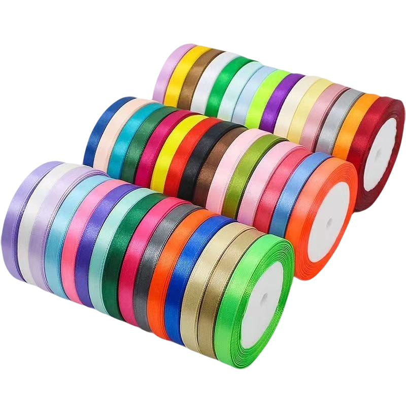 Ruy băng lụa Satin lõi xốp 1cm x 22m x (5 cuộn) ảnh 1