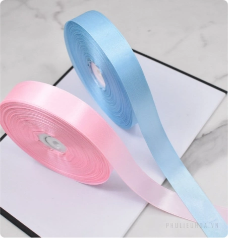 Cuộn ruy băng lụa satin trơn khổ 100yard lõi xốp ảnh 4