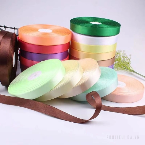 Cuộn ruy băng lụa satin trơn khổ 100yard lõi xốp ảnh 7
