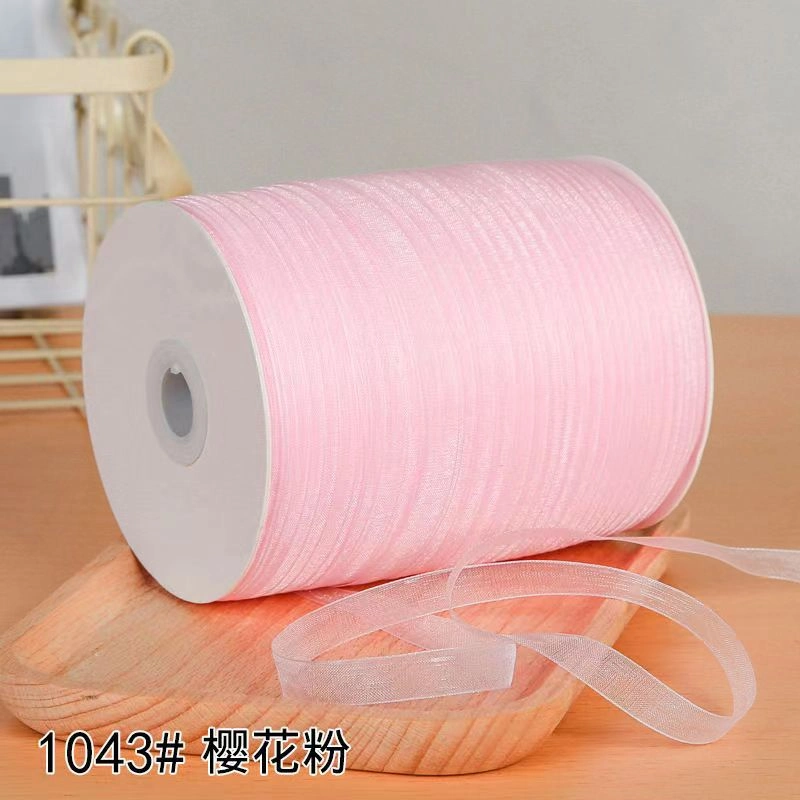 Cuộn 450m ruy băng voan trong suốt bản 1cm làm nơ handmade, trang trí hộp quà ảnh 17