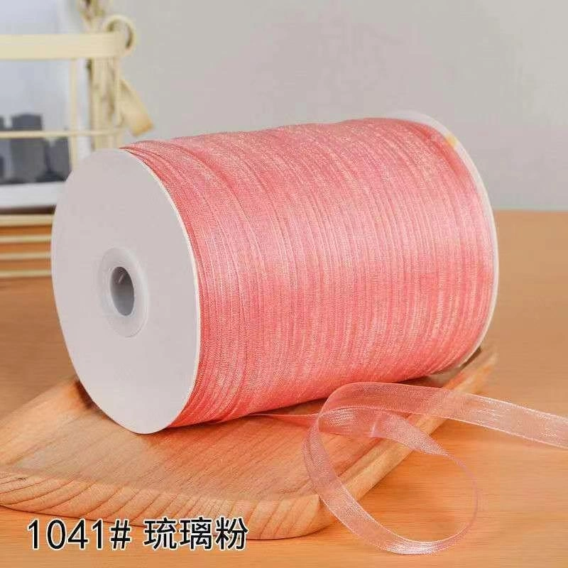 Cuộn 450m ruy băng voan trong suốt bản 1cm làm nơ handmade, trang trí hộp quà ảnh 18
