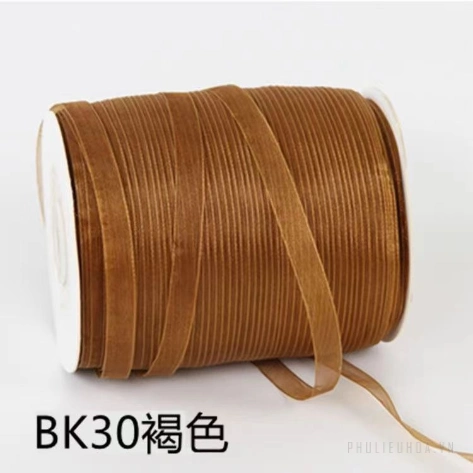 Cuộn 450m ruy băng voan trong suốt bản 1cm làm nơ handmade, trang trí hộp quà ảnh 24