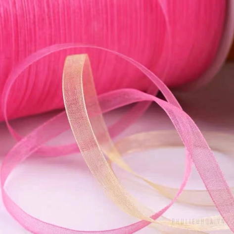 Cuộn 450m ruy băng voan trong suốt bản 1cm làm nơ handmade, trang trí hộp quà  ảnh 6
