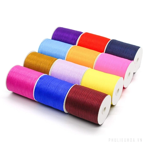 Cuộn 450m ruy băng voan trong suốt bản 1cm làm nơ handmade, trang trí hộp quà  ảnh 8